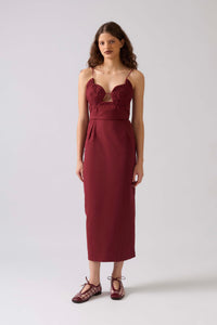 Vestido Shell Midi Dark Cherry