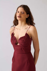 Vestido Shell Midi Dark Cherry